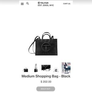 MEDIUM TELFAR BAG - BLACK - LIKE NEW 9.5/10